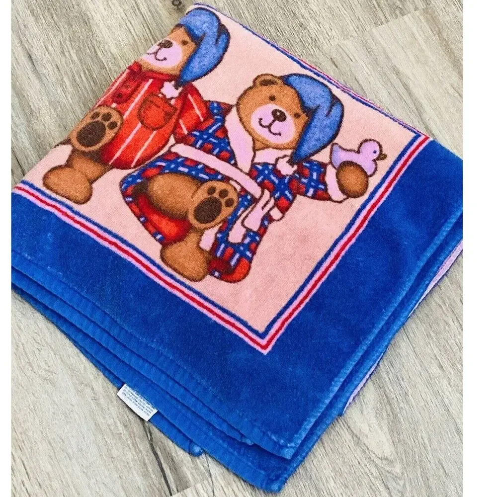 Vintage BARTH & DREYFUSS The Bathworks Kids Bear Sleepy Bath Towel Bedtime Child